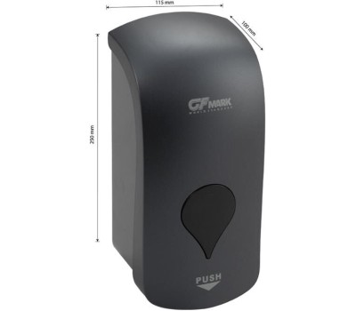 GFmark - Дозатор жидкого МЫЛА, универсальный, пластиковый, 1000 мл, цвет ЧЁРНЫЙ. 636