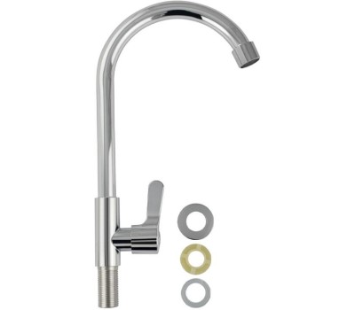 МАГНУС - Кран на одну воду, высокий излив, из полированной нержавеющей стали марки SUS 304, цвет ХРОМ. 9408