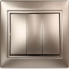 выключатель SMARTBUY (SBE-01c-10-SW3-0) Венера, 3-клавишный,шампань