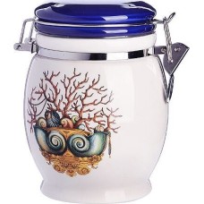 Банка для сыпучих продуктов LORAINE 30807 белый, синий