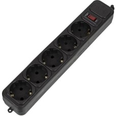 PC PET AP01006-5-B 5м (5 розеток) черный (пакет ПЭ)