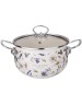 Кастрюля AGNESS 943-097 FLOWER STORY эмал. со стекл.крышкой 2,8л