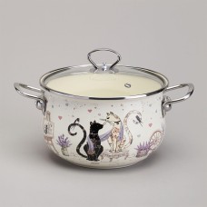 Кастрюля AGNESS КАСТРЮЛЯ ЭМАЛИРОВАННАЯ СО СТЕКЛЯННОЙ КРЫШКОЙ СЕРИЯ 