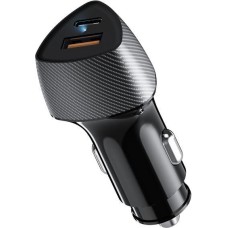 REXANT Автомобильное зарядное устройство с двумя портами (USB-A QC 3.0 + USB-C PD) со световой индикацией, 51Вт, черное