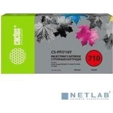 Картридж струйный CACTUS Картридж струйный CS-PFI710Y желтый (700мл) для Canon imagePROGRAF TX-2000/TX-3000/TX-4000