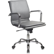 БЮРОКРАТ Кресло руководителя CH-993-Low серый экокожа низк.спин. крестов. металл хром