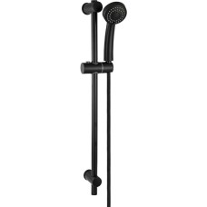 МАГНУС - Стойка душевая, с душевым шлангом и лейкой, с нажимным фиксатором, из нержавеющей стали марки 304, цвет ЧЕРНЫЙ. 9289
