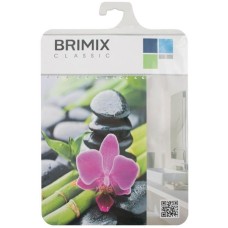 BRIMIX - Шторка в ванную комнату, фотопечать, БАМБУК с ЦВЕТКОМ 02-19