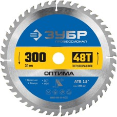 ЗУБР Оптима, 300 x 30 мм, 48Т, пильный диск по дереву, Профессионал (36903-300-30-48)