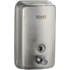 BRIMIX - Дозатор для жидкого мыла 800 мл, настенный, с глазком, из нержавеющей стали марки SUS 304, цвет САТИН. 61408