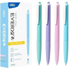 DELI Ручка шариков. автоматическая EveryU EQ44-BL ассорти/белый d=0.7мм син. черн. 1стерж. пулевидный пиш. наконечник кругл. белый