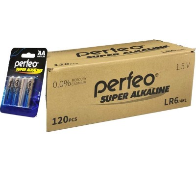 Элементы питания PERFEO LR6-4BL SUPER ALKALINE (120)