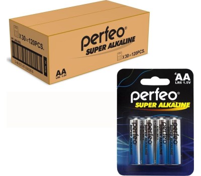 Элементы питания PERFEO LR6-4BL SUPER ALKALINE (120)