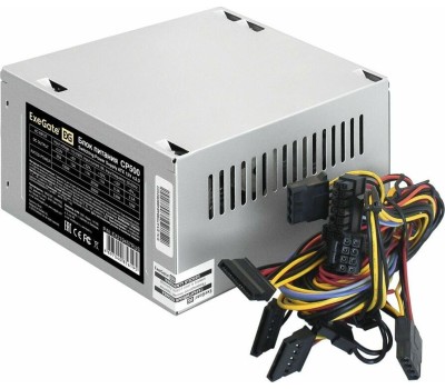 Блок питания EXEGATE 500W CP500, ATX, 8cm fan, 24p+4p, 3*SATA, 2*IDE, FDD (EX219457RUS)