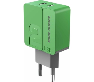 СЗУ MORE CHOICE (4627151191904) NC46i 2USB 2.4A для 8-pin - 1м Green
