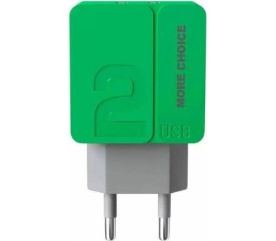 СЗУ MORE CHOICE (4627151191904) NC46i 2USB 2.4A для 8-pin - 1м Green