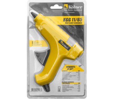 Клеевой пистолет KOLNER KGG 11/65 (48шт) Пистолет клеевой 65Вт, клеевые стержни 11мм