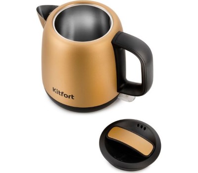 Чайник KITFORT KT-6111 золотистый/черный (нержавеющая сталь)