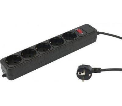 PC PET AP01006-5-B 5м (5 розеток) черный (пакет ПЭ)