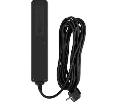 PC PET AP01006-5-B 5м (5 розеток) черный (пакет ПЭ)