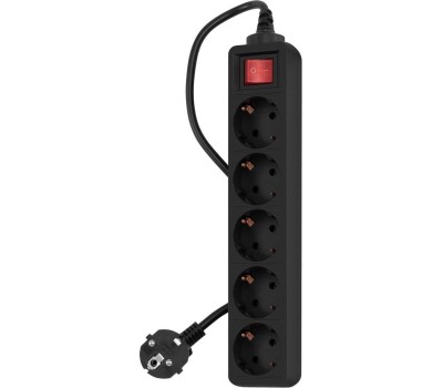 PC PET AP01006-5-B 5м (5 розеток) черный (пакет ПЭ)