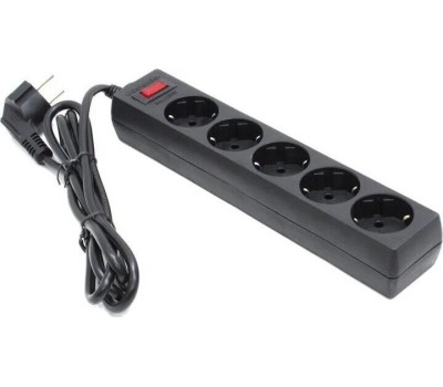 PC PET AP01006-5-B 5м (5 розеток) черный (пакет ПЭ)