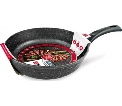 Сковорода НЕВА МЕТАЛЛ ПОСУДА 18126 а/пр литая 26см Черный гранит