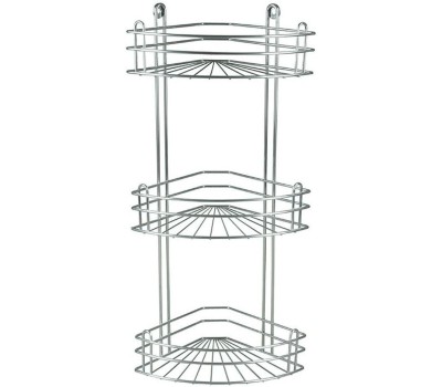 РОССИЯ RUS-385025-3 Zn Полка для ванной 3-ярусная угловая