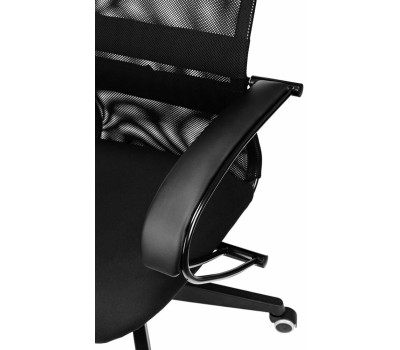 БЮРОКРАТ Кресло руководителя CH-607, на колесиках, сетка/ткань, черный [ch-607/black]