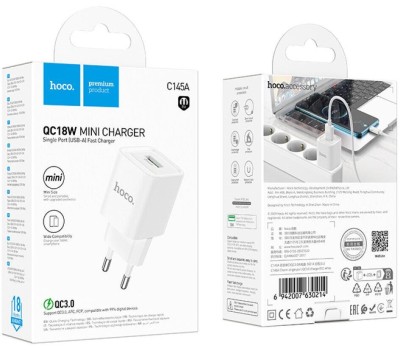 СЗУ HOCO (6942007630214) C145A 1USB 3.0A QC3.0 18W White