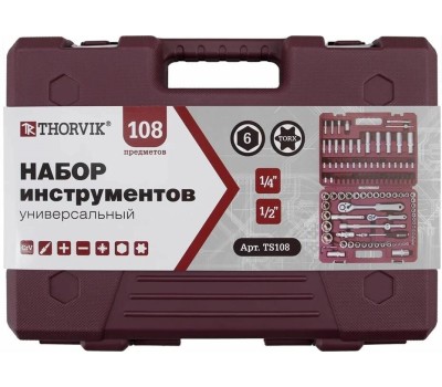 Набор инструмента THORVIK TS108 1/4
