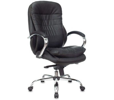 Кресло компьютерное БЮРОКРАТ Кресло руководителя T-9950 черный экокожа крестов. металл хром