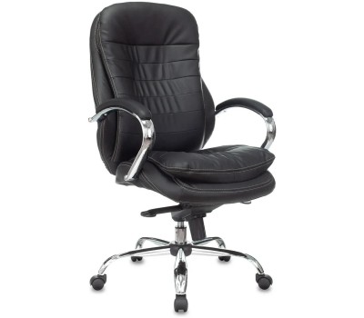 Кресло компьютерное БЮРОКРАТ Кресло руководителя T-9950 черный экокожа крестов. металл хром