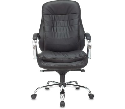 Кресло компьютерное БЮРОКРАТ Кресло руководителя T-9950 черный экокожа крестов. металл хром