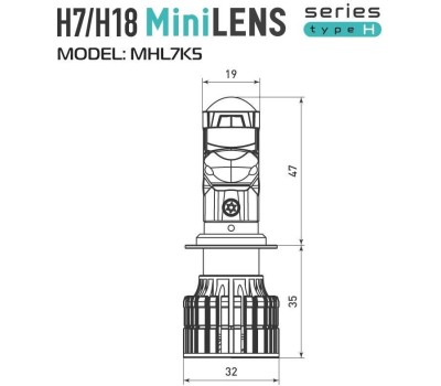 Линза светодиодная MTF LIGHT MLH7K5