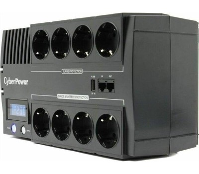 ИБП CYBERPOWER ИБП BR1000ELCD {Line-Interactive, 1000VA/600W USB/RJ11/45/USB charger A/С (4+4 EURO), 12В/9 Ач х 1}