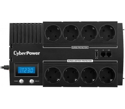 ИБП CYBERPOWER ИБП BR1000ELCD {Line-Interactive, 1000VA/600W USB/RJ11/45/USB charger A/С (4+4 EURO), 12В/9 Ач х 1}