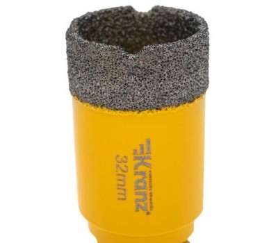 KRANZ Коронка алмазная профессиональная по керамограниту и железобетону М14, вакуумное спекание, 32мм, для УШМ