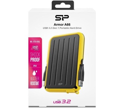 SILICON POWER 4ТБ Внешний диск HDD Armor A66 SP040TBPHD66LS3Y, USB 3.0, желтый