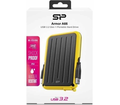SILICON POWER 4ТБ Внешний диск HDD Armor A66 SP040TBPHD66LS3Y, USB 3.0, желтый