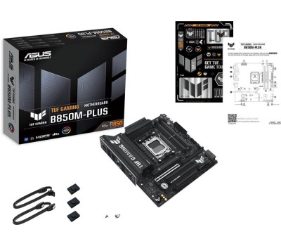 Материнская плата ASUS Материнская плата TUF GAMING B850M-PLUS WIFI AM5 mATX 4xDDR5 PCIEx16 PCIEx1 3xM.2 USB-C DP HDMI 2.5GLAN Wi-Fi 6Е