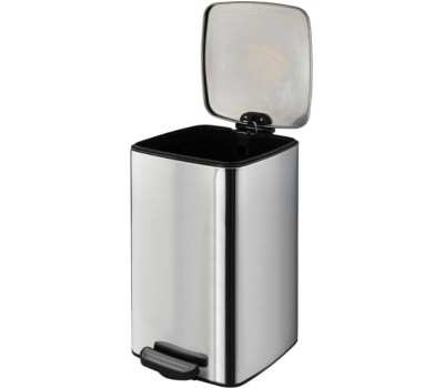 САНАКС - Ведро из нержавеющей стали, с педалью, квадратное, 16 литров, крышка микролифт, цвет ХРОМ. 10816-X