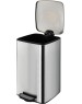 САНАКС - Ведро из нержавеющей стали, с педалью, квадратное, 16 литров, крышка микролифт, цвет ХРОМ. 10816-X