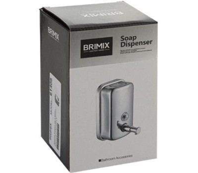 BRIMIX - Дозатор для жидкого мыла 800 мл, настенный, с глазком, из нержавеющей стали марки SUS 304, цвет САТИН. 61408