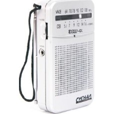 Радиоприемник ЭФИР 01 УКВ 64-108МГц, бат. 2*АА белый