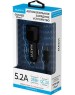 ЗАРЯДНЫЕ УСТРОЙСТВА В ПРИКУРИВАТЕЛЬ MAXVI CCM-522 Plus T black 5.2A, 2USB, QC3.0, цвет: черный, подсветка: синяя