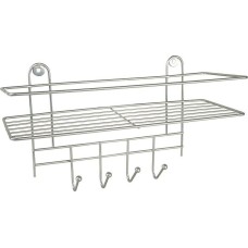 РОССИЯ RUS-385015 Полка для ванной, прямая с 5 крючками