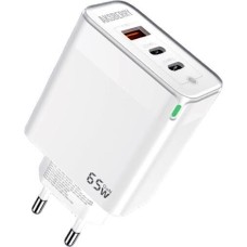 СЗУ AKSBERRY (6974929200114) T50 USBC+USBC+ USBA QC3.0 65w (белый)