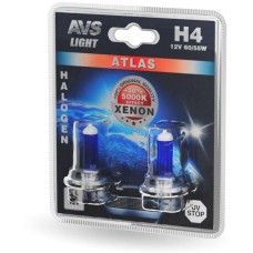 Лампа галогенная AVS ATLAS/5000К/ H4.12V.60/55W.блистер 2шт