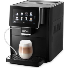 Кофемашина KITFORT Кофемашина автоматическая КТ-7374, 19Бар, с автоматическим капучинатором, черный